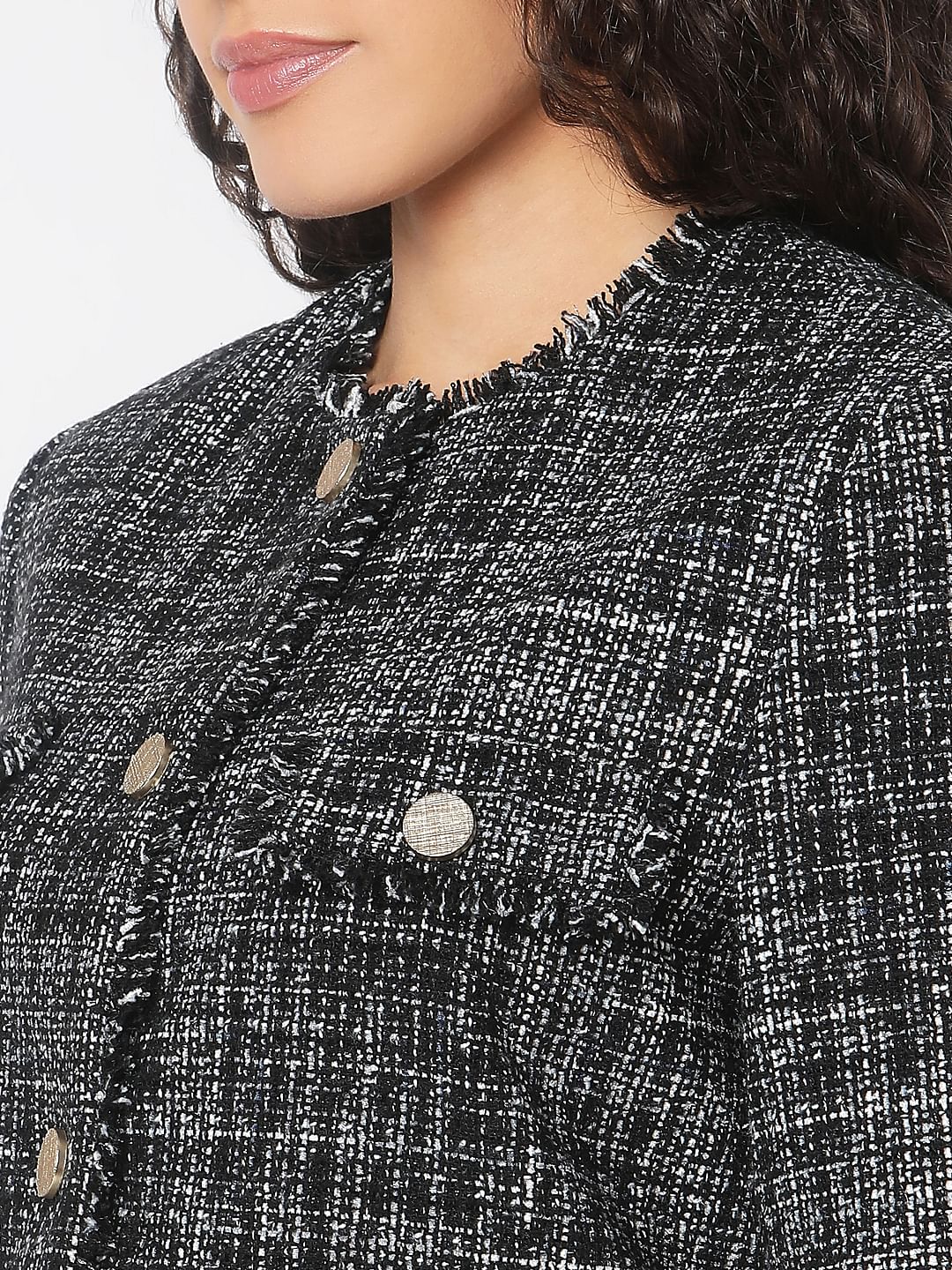 Black Jacquard Short Jacket