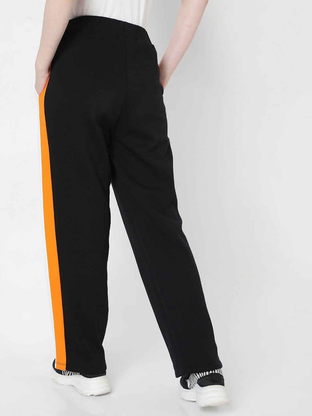 Black Colourblocked Trackpants