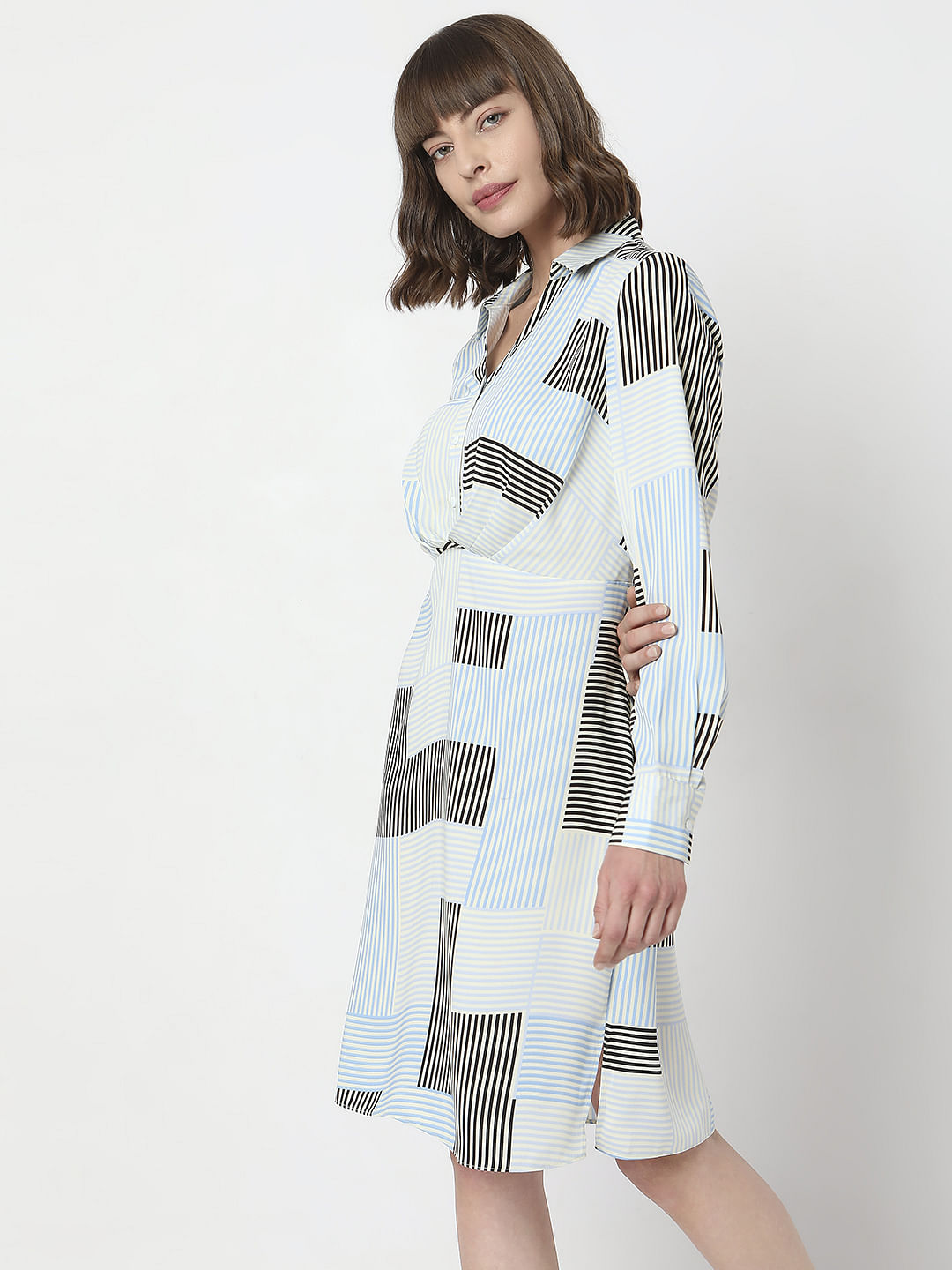 White Printed Mini Dress