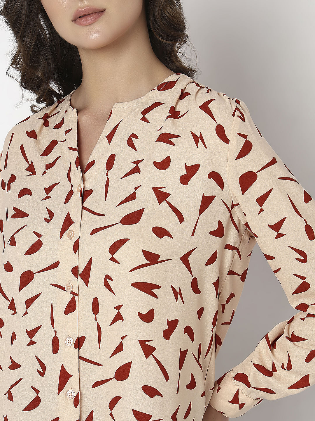 Peach Pink Printed Top