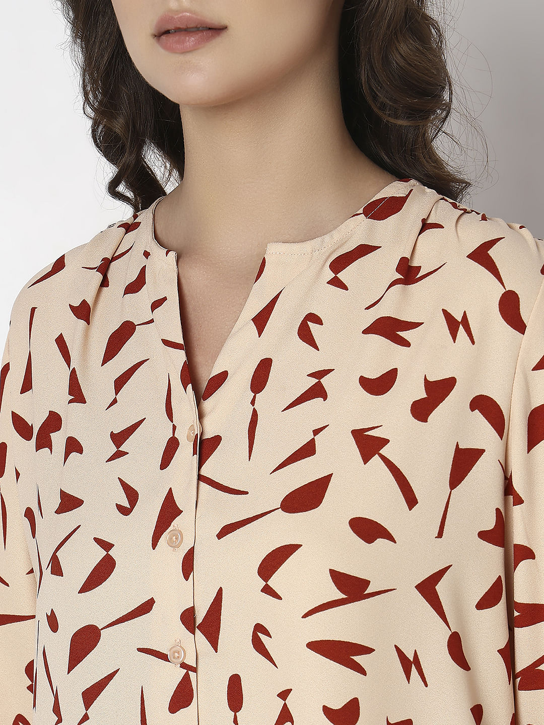 Peach Pink Printed Top