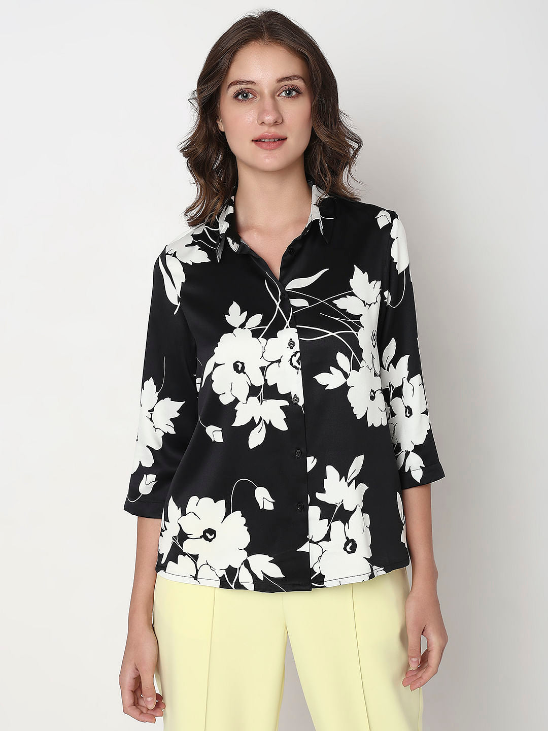 Black Floral Shirt