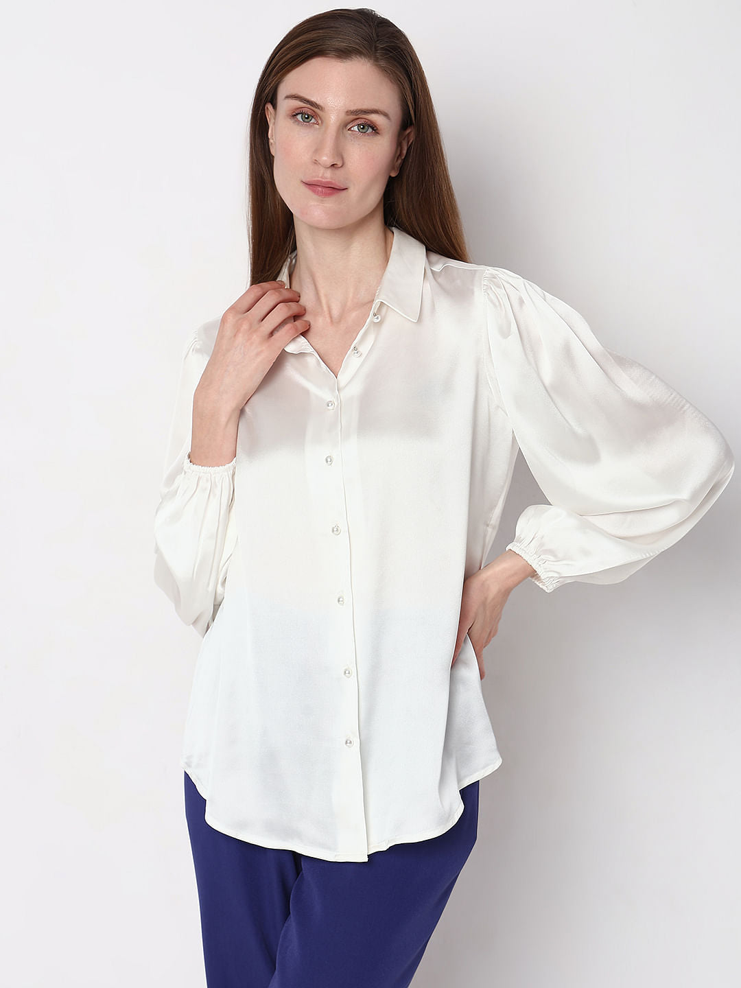 White Satin Shirt