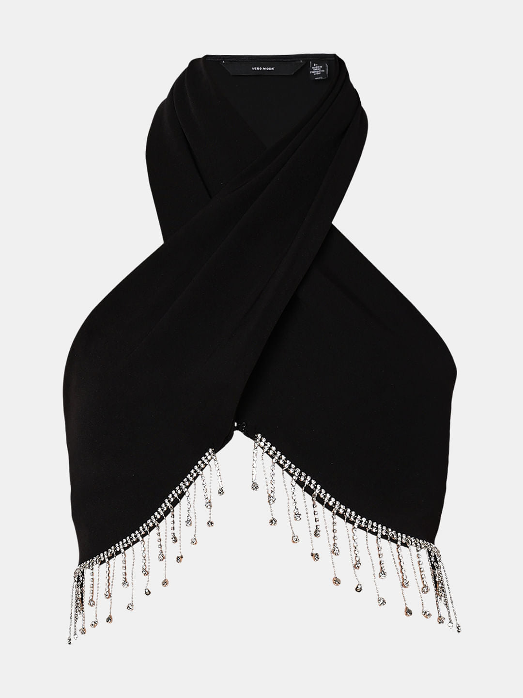 Black Jewelled Halter Neck Top