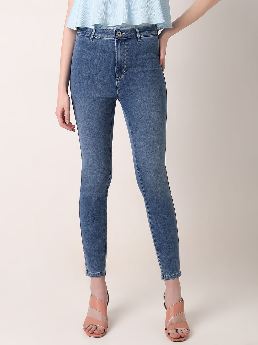 Blue High Rise Skinny Fit Jeans