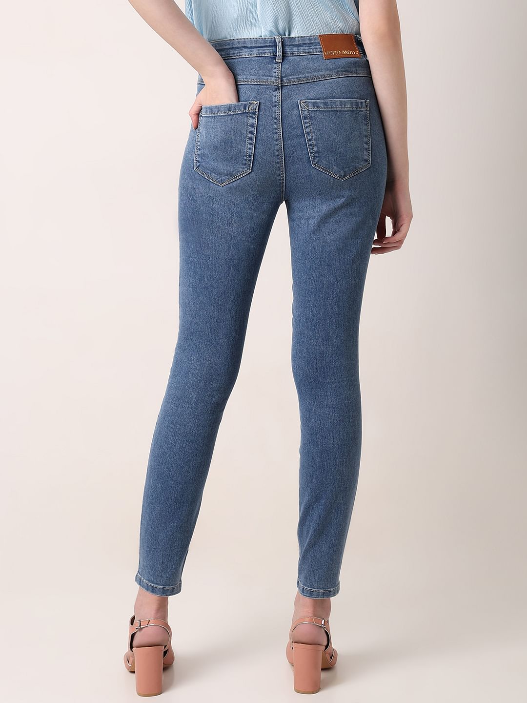 Blue High Rise Skinny Fit Jeans