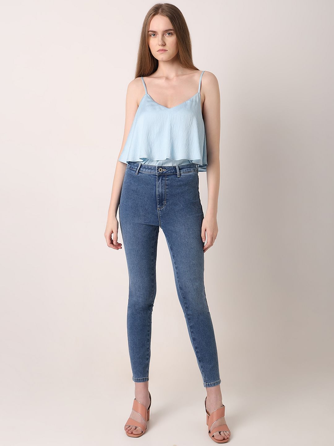 Blue High Rise Skinny Fit Jeans