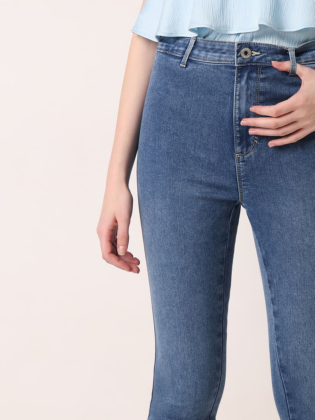 Blue High Rise Skinny Fit Jeans