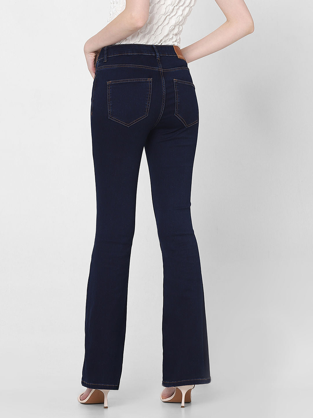 Dark Blue Mid Rise Bootcut Jeans