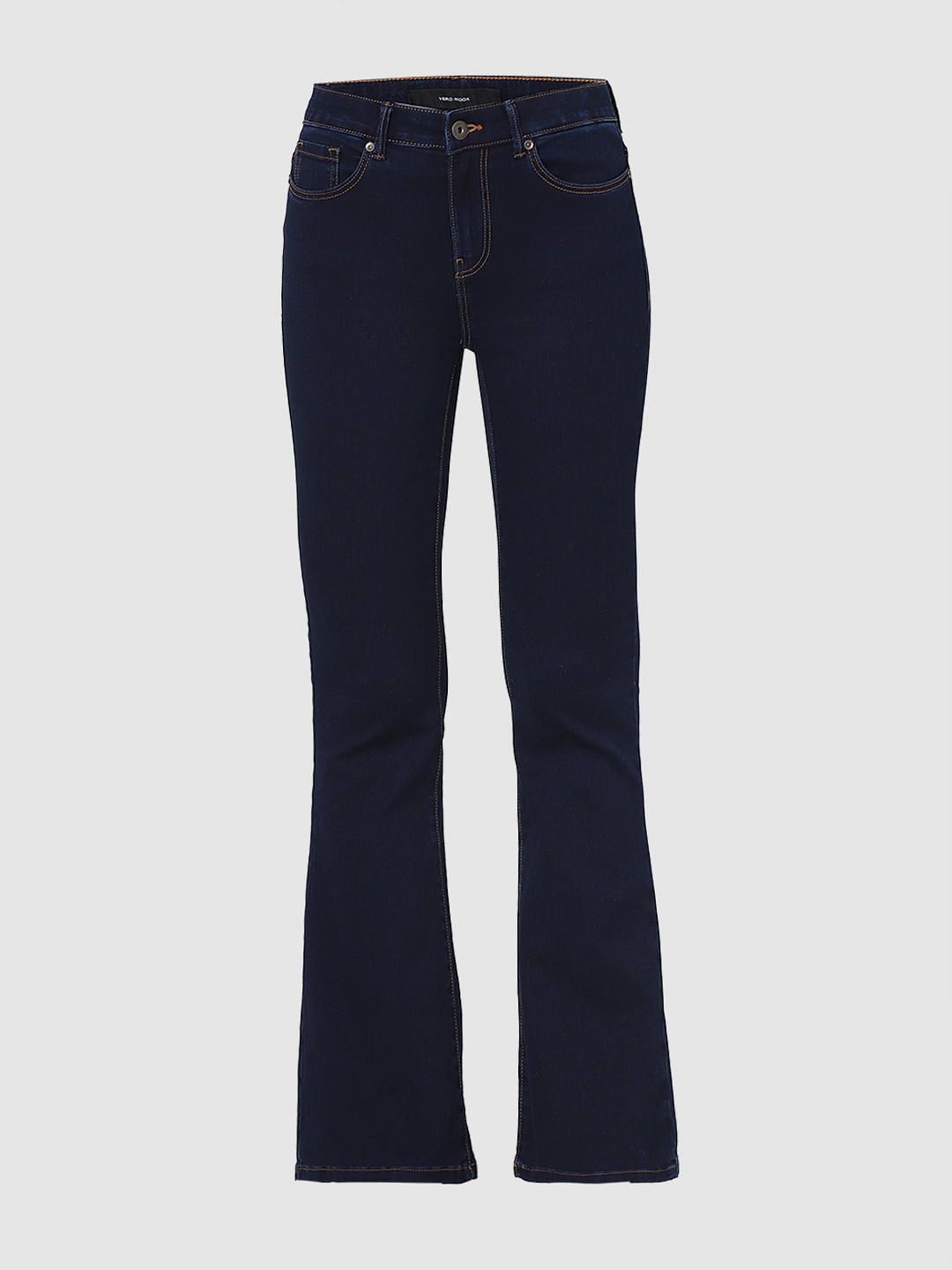 Dark Blue Mid Rise Bootcut Jeans