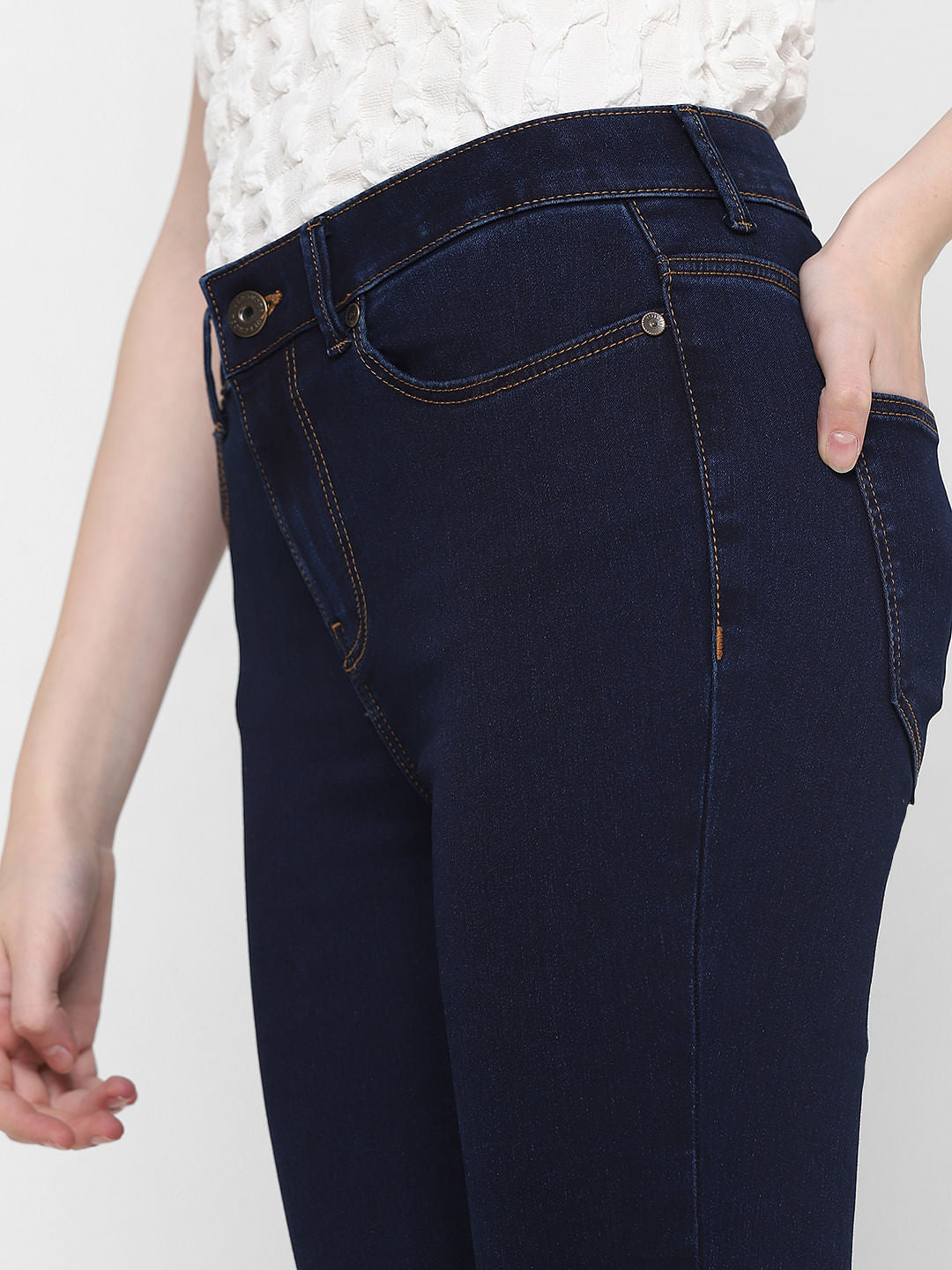 Dark Blue Mid Rise Bootcut Jeans