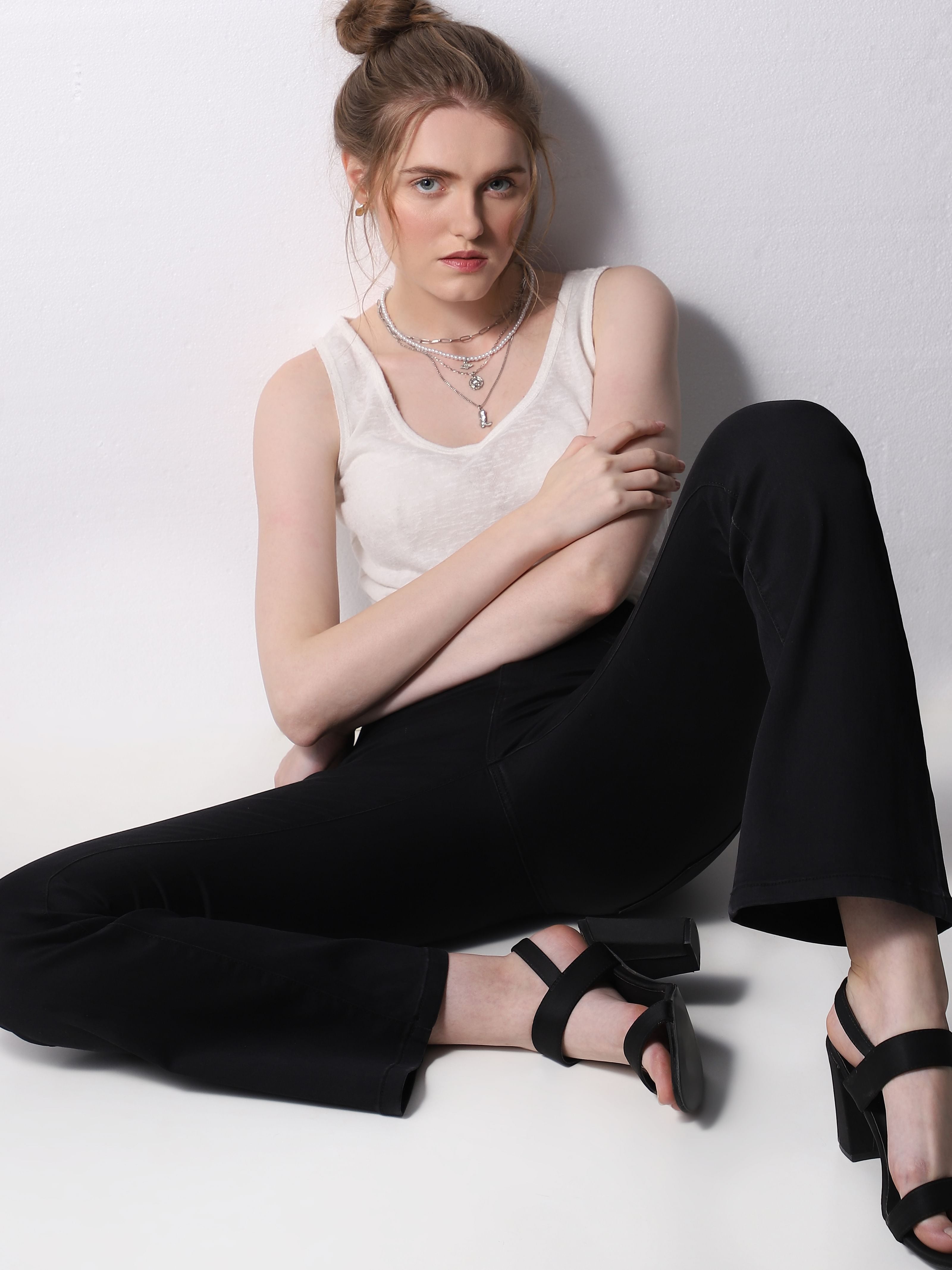 Black Mid Rise Bootcut Jeans