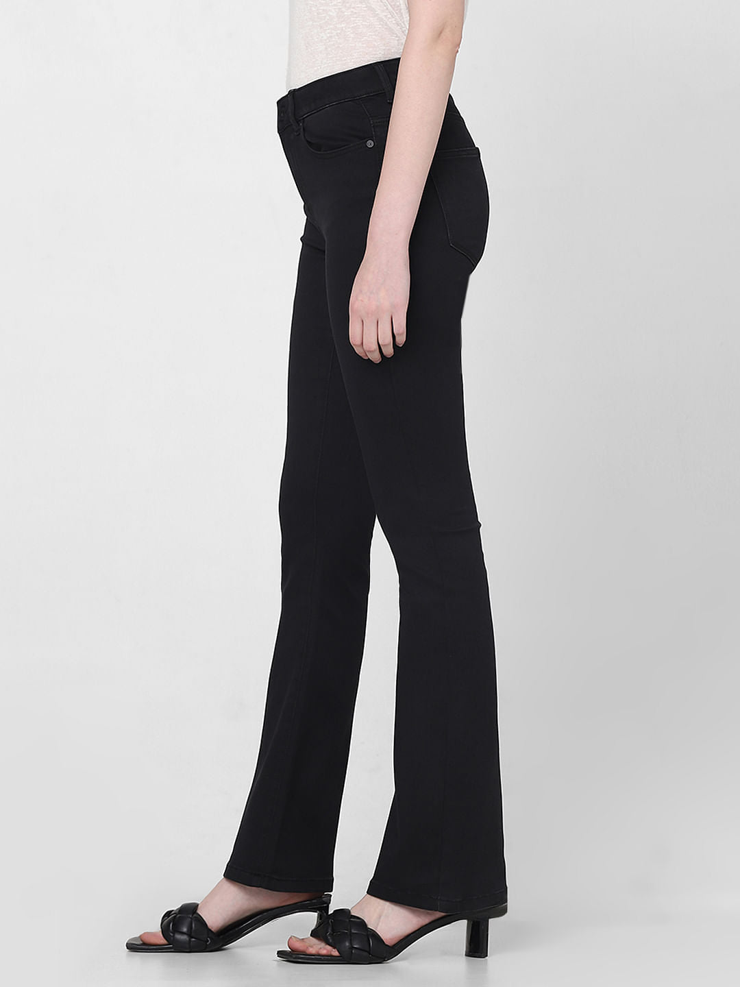 Black Mid Rise Bootcut Jeans