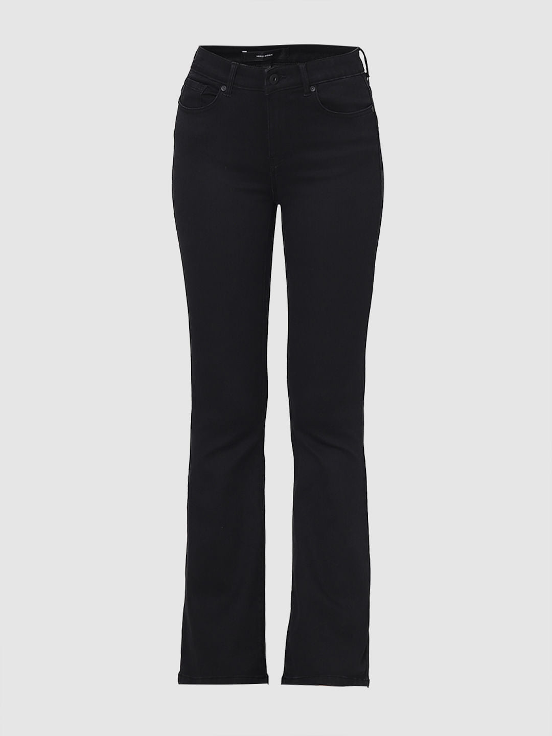 Black Mid Rise Bootcut Jeans
