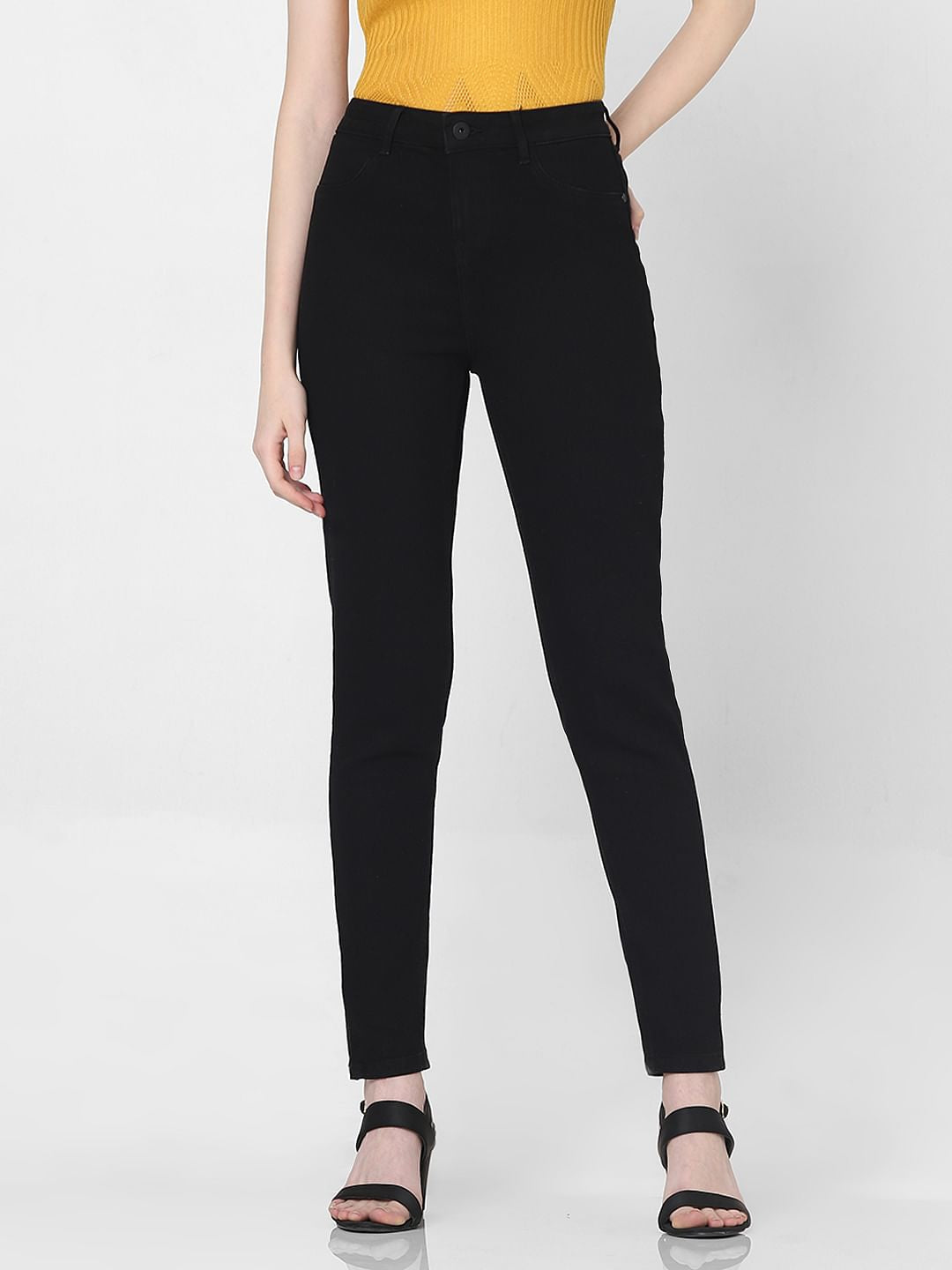 Black High Rise Skinny Jeggings