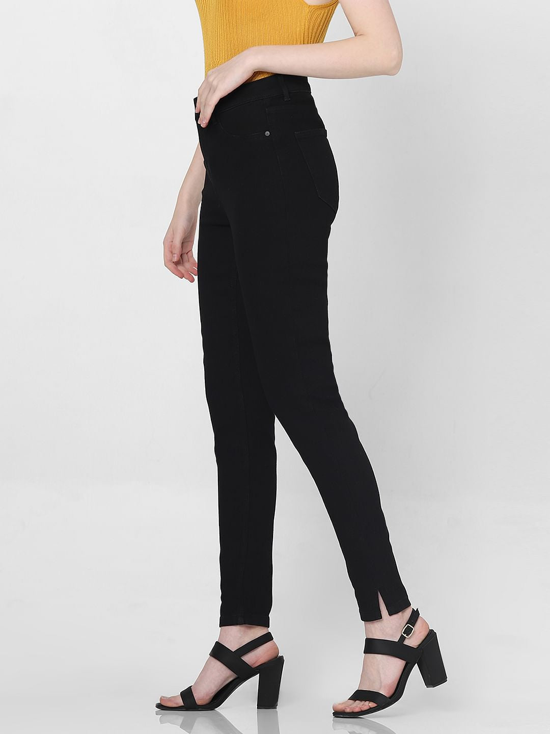 Black High Rise Skinny Jeggings