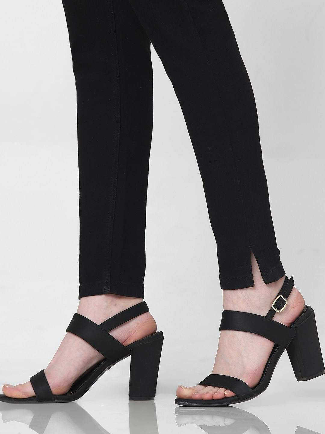 Black High Rise Skinny Jeggings