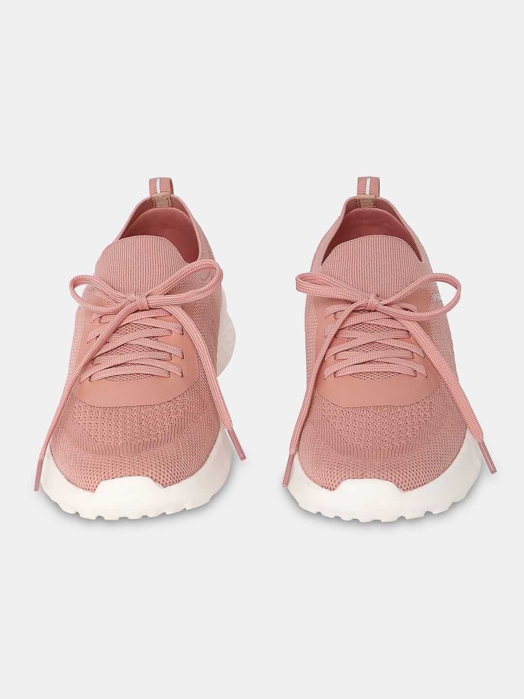 Pink Chunky Lace-Up Sneakers