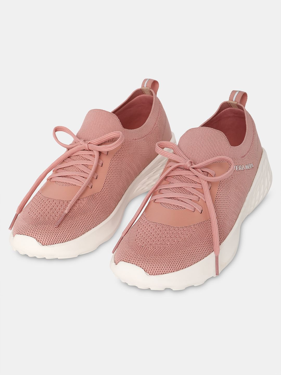 Pink Chunky Lace-Up Sneakers