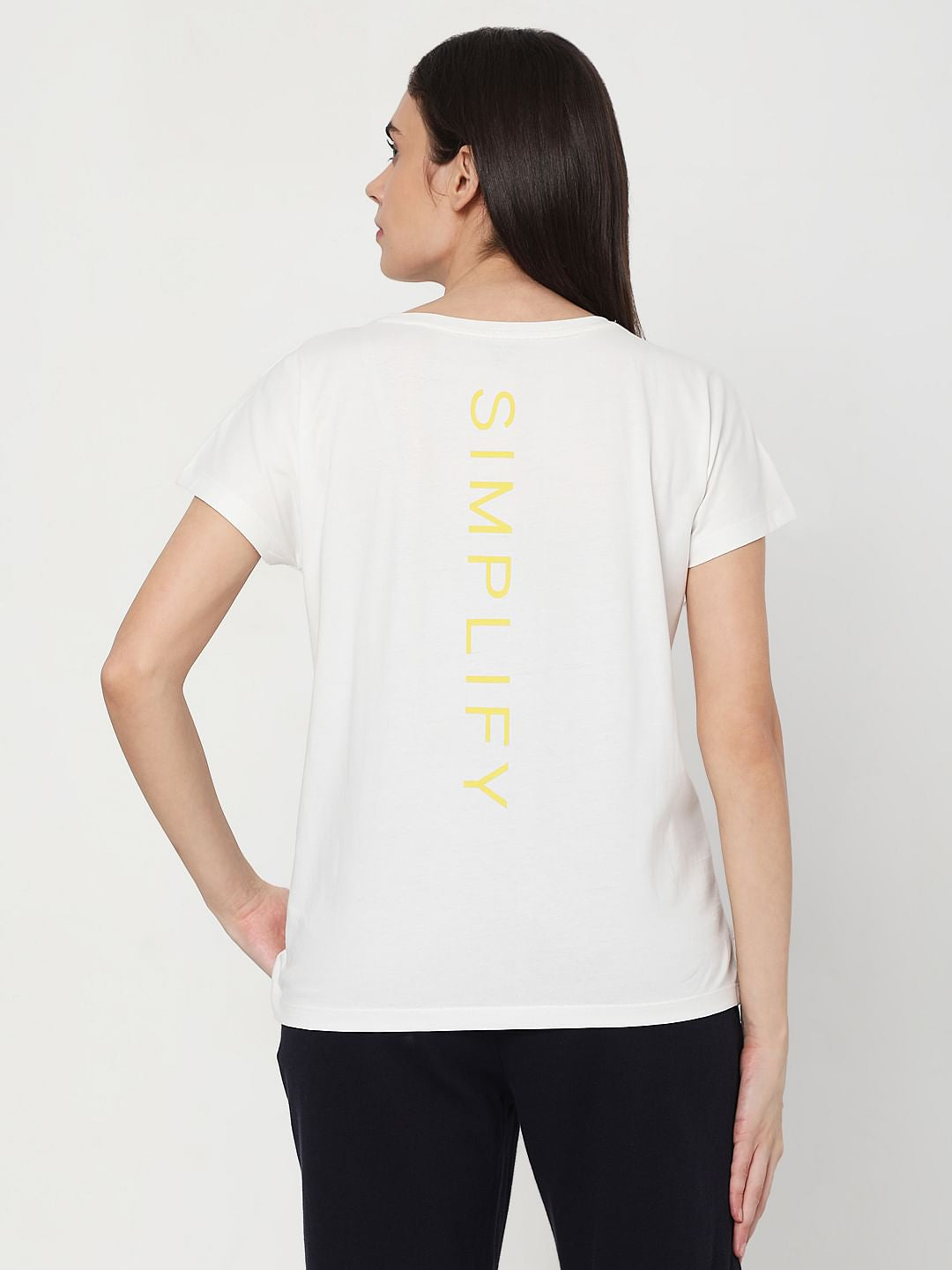 White Logo Print Lounge T-Shirt