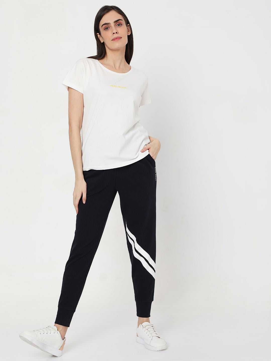 White Logo Print Lounge T-Shirt