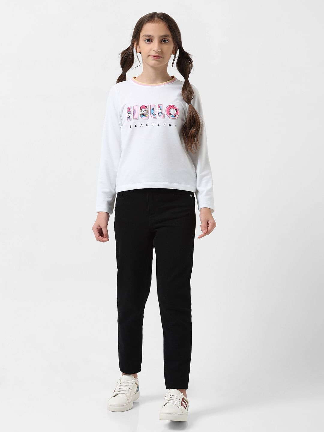 Girl X Disney White Hello Text T-Shirt