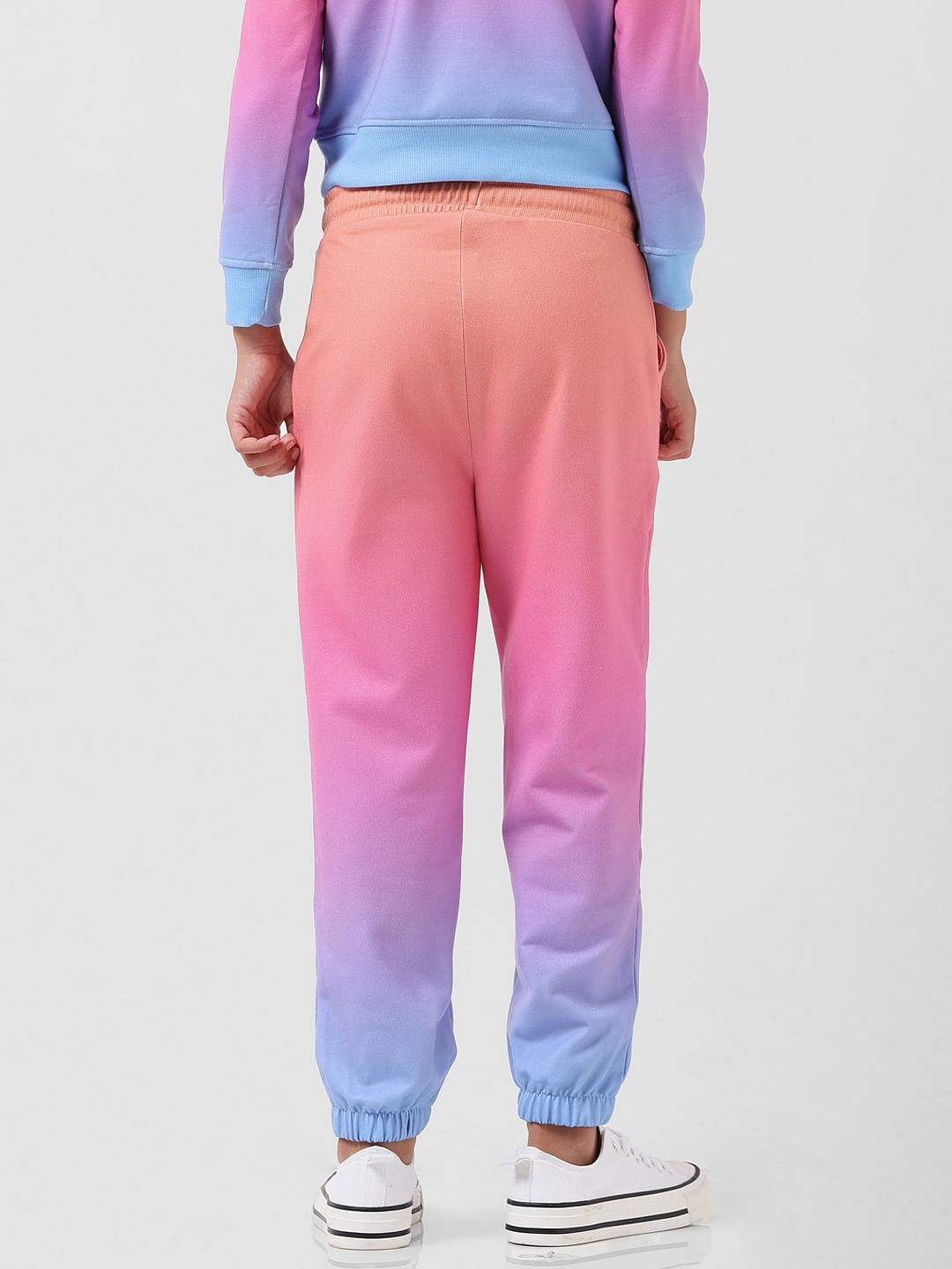 Girl Pink Mid Rise Ombre Sweatpants