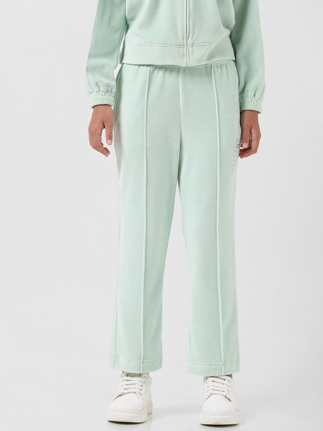 Girl Mint Mid Rise Velour Sweatpants