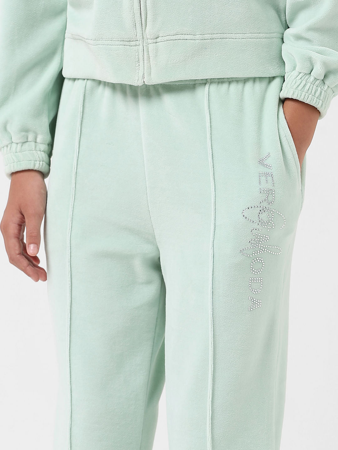 Girl Mint Mid Rise Velour Sweatpants