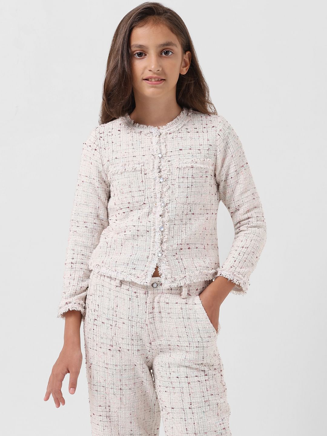 Girl White Yard Dyed Shirt