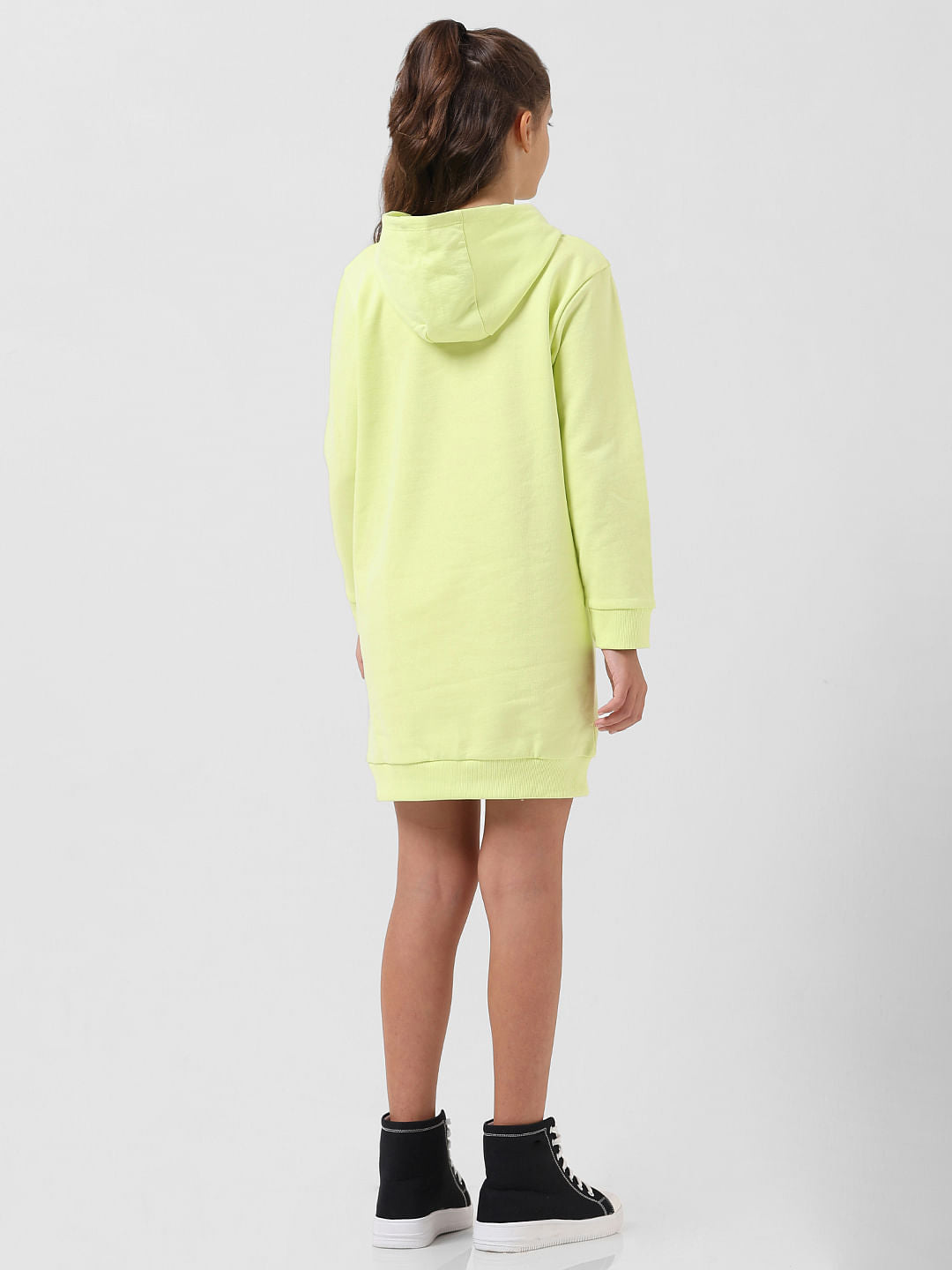 Girl Green Hooded Sweatshirt Dress