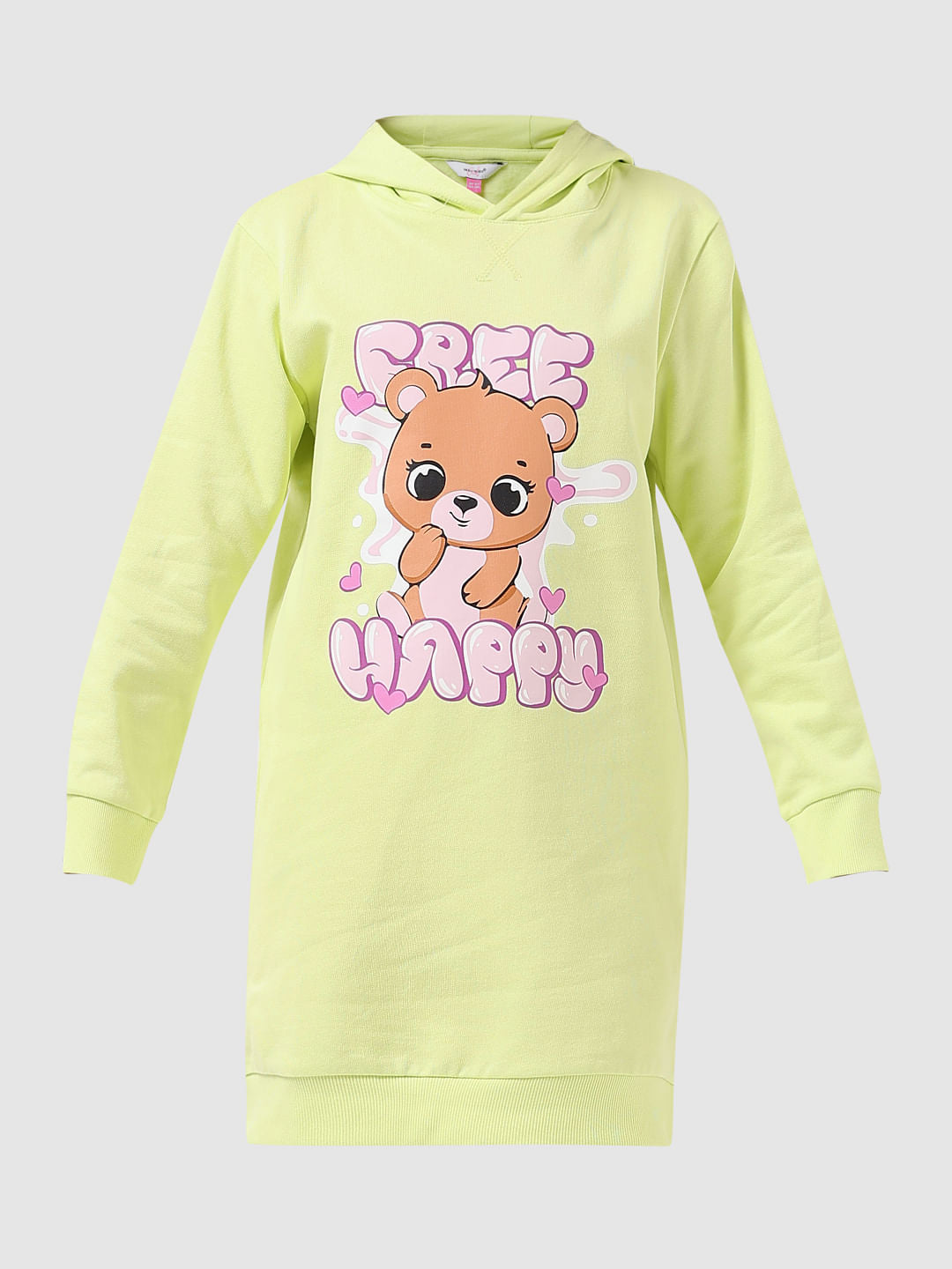 Girl Green Hooded Sweatshirt Dress