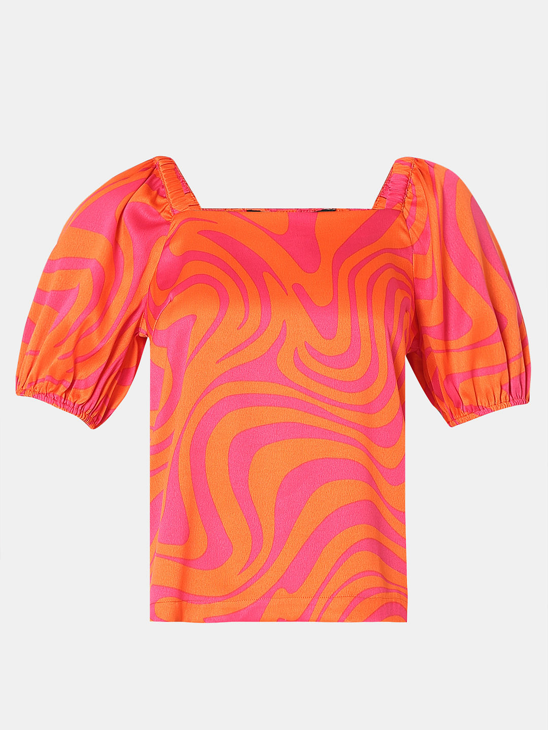 Orange Printed Top