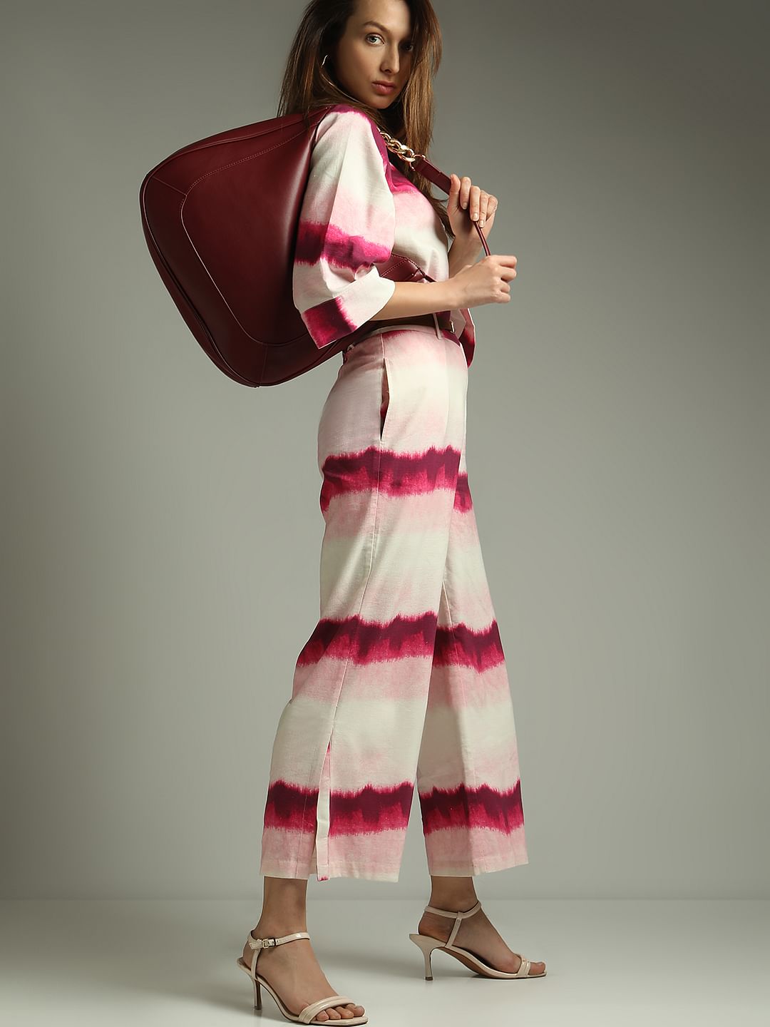 Pink High Rise Ombre Co-Ord Set Pants