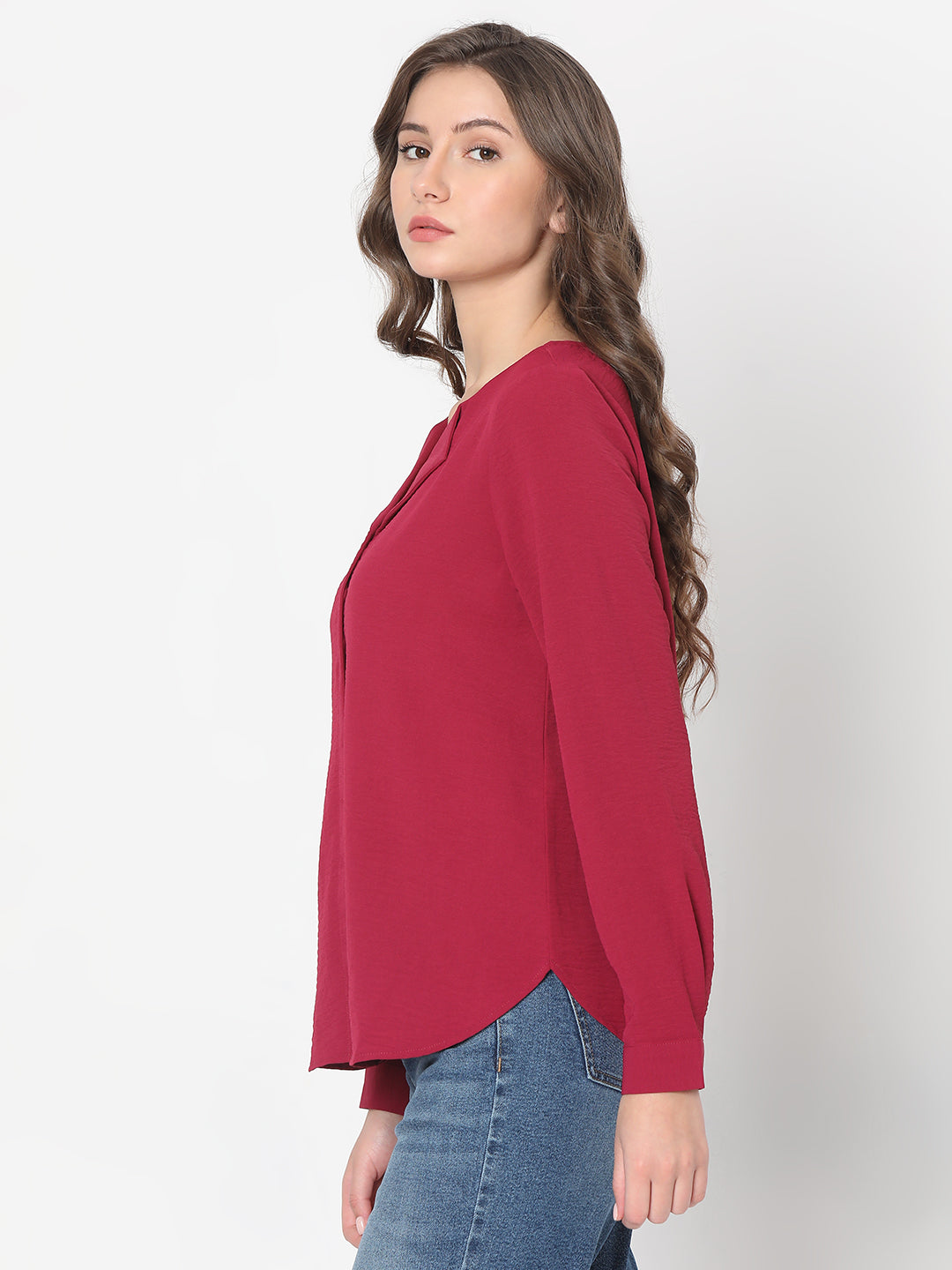 Red Shirt-Style Top