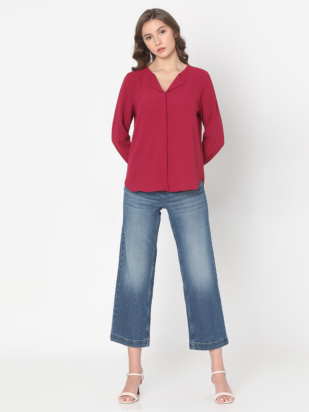 Red Shirt-Style Top