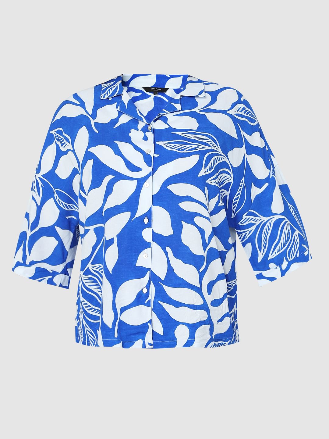 Curve Blue Abstract Print Shirt