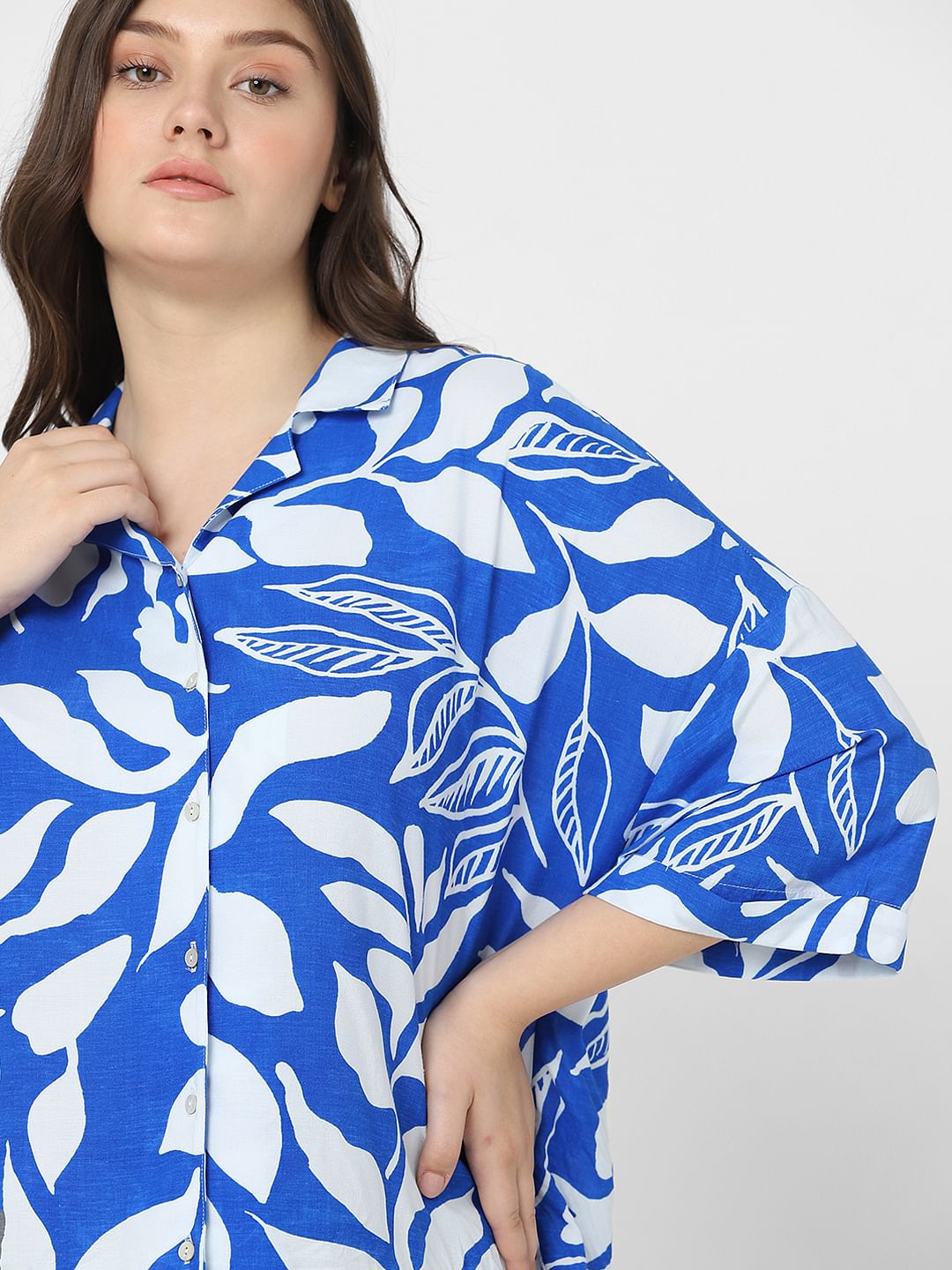 Curve Blue Abstract Print Shirt