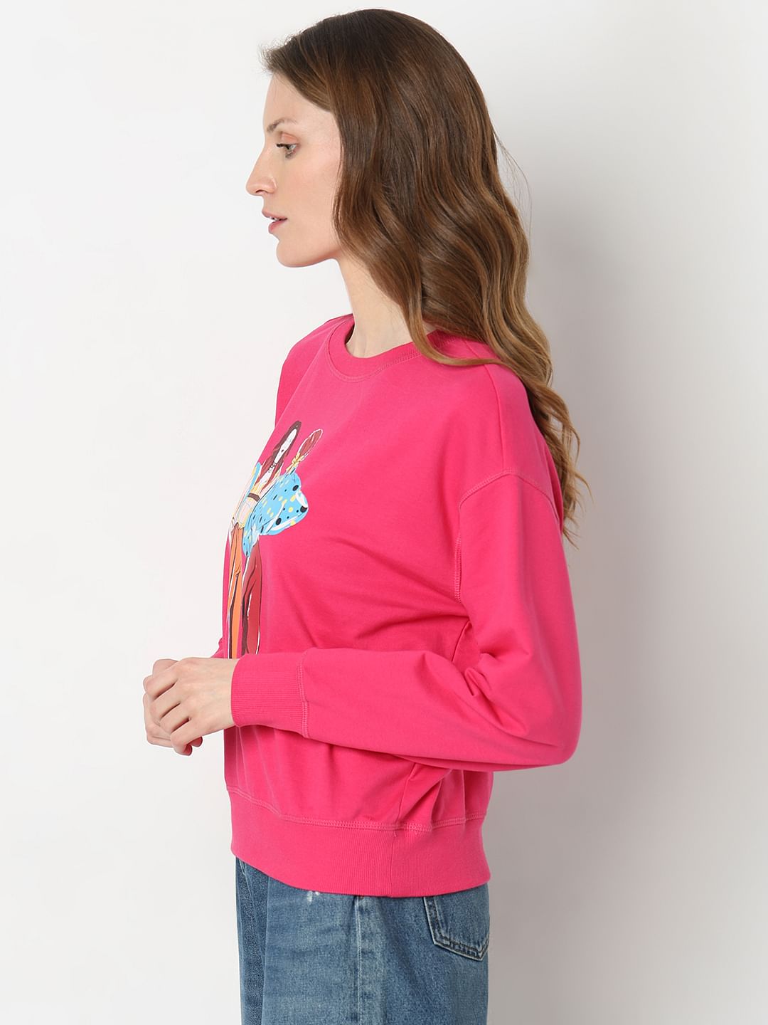 Pink Printed Sweatshirt