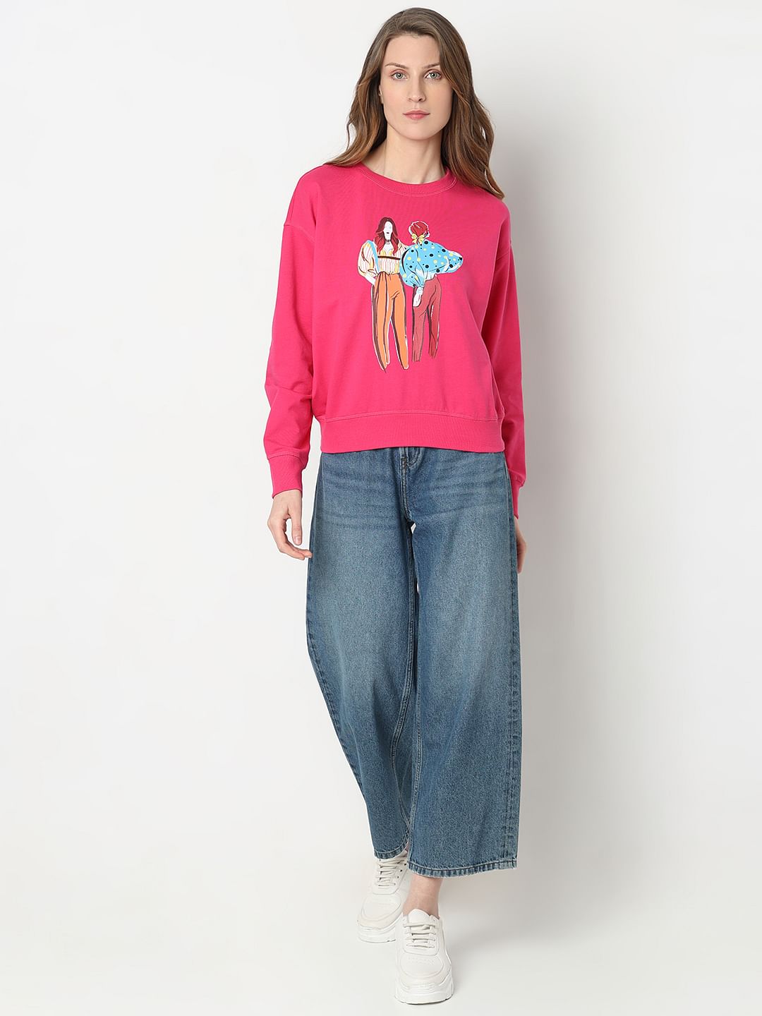 Pink Printed Sweatshirt