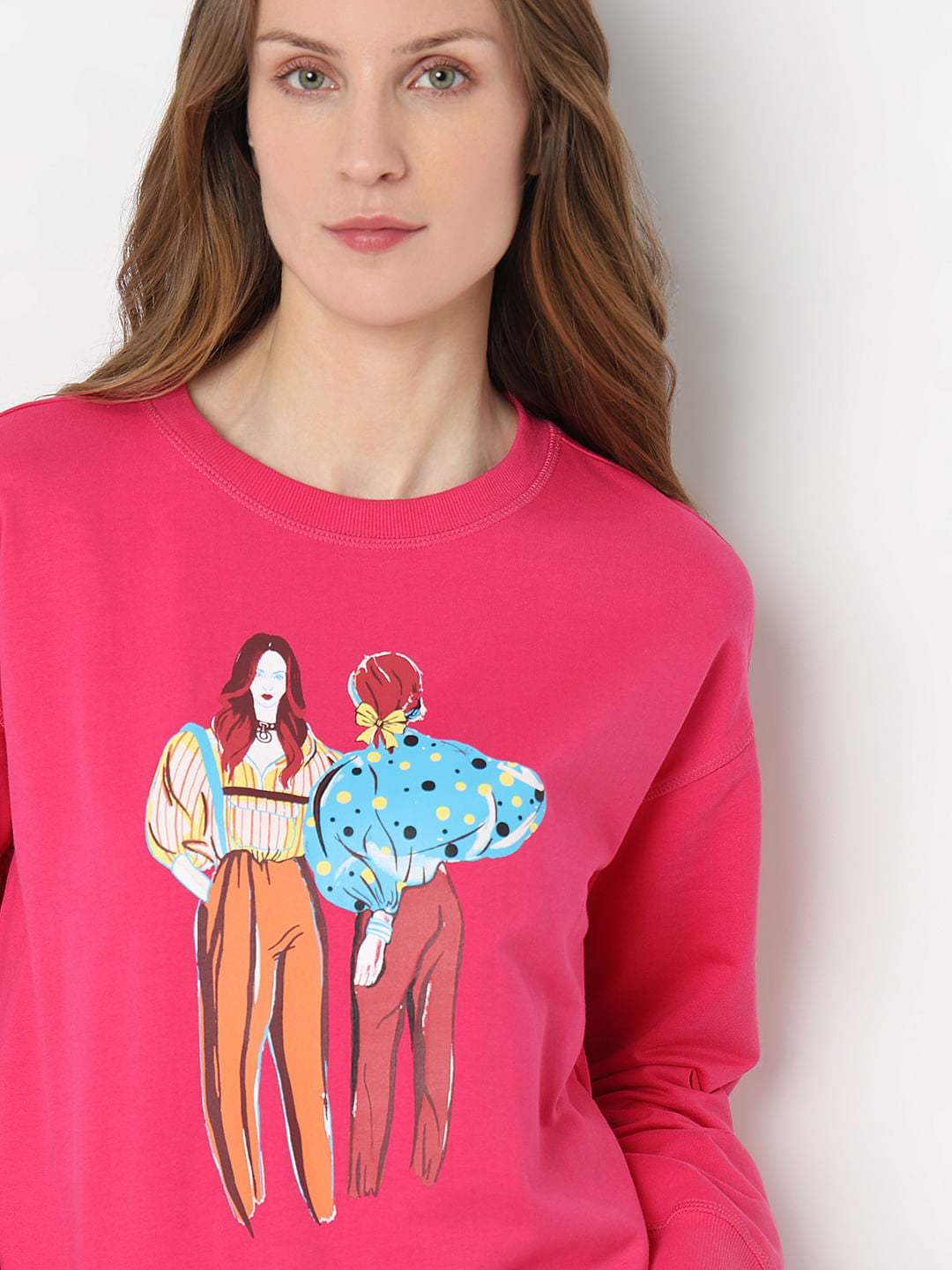 Pink Printed Sweatshirt