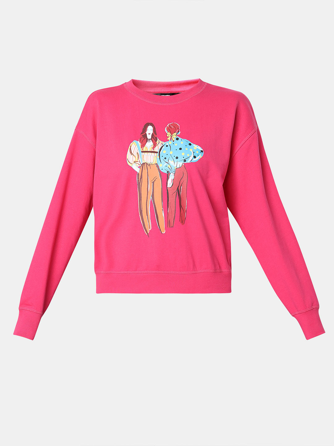 Pink Printed Sweatshirt