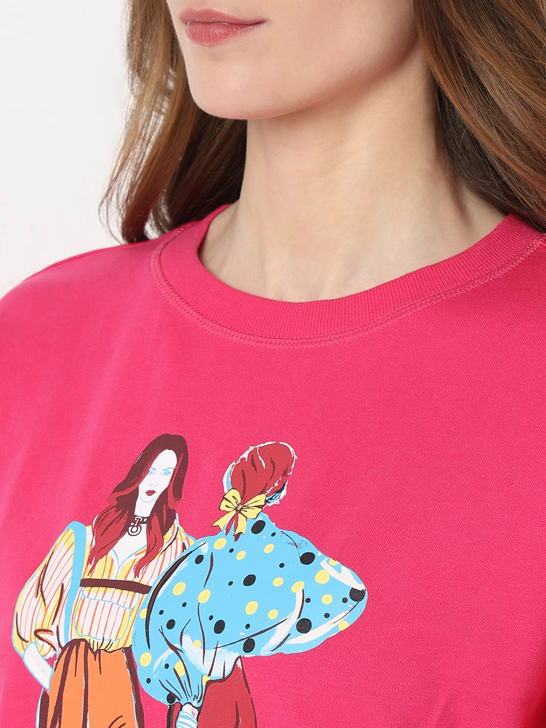Pink Printed Sweatshirt