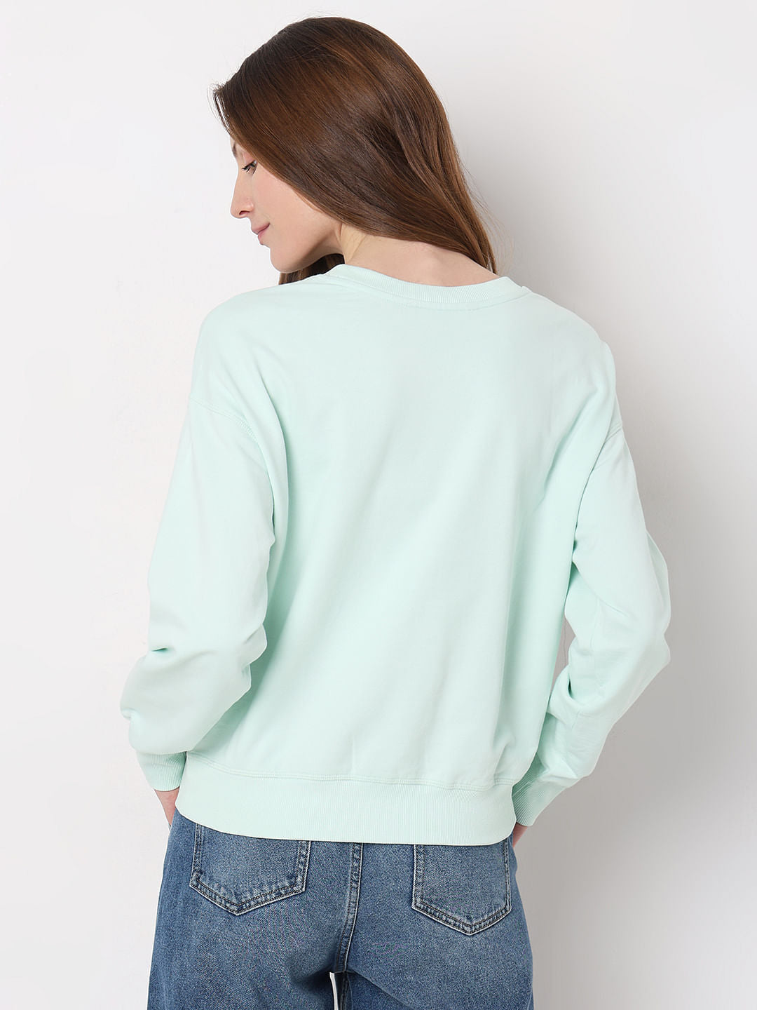 Blue Printed Sweatshirt