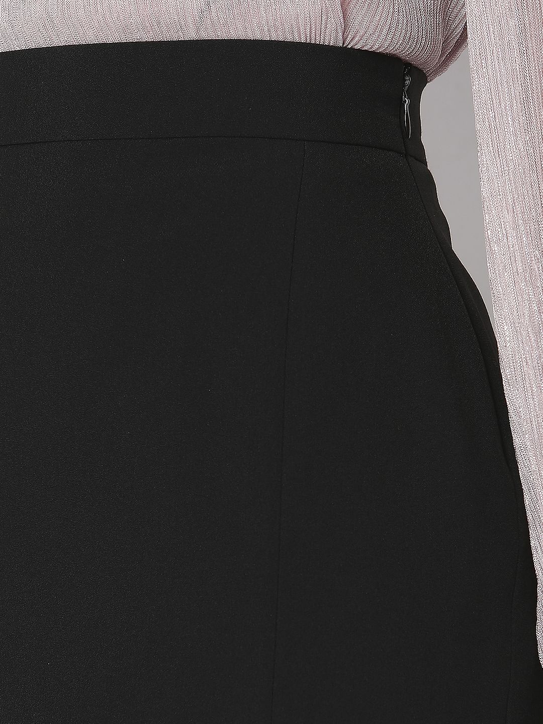 Black High Rise Mini Skirt