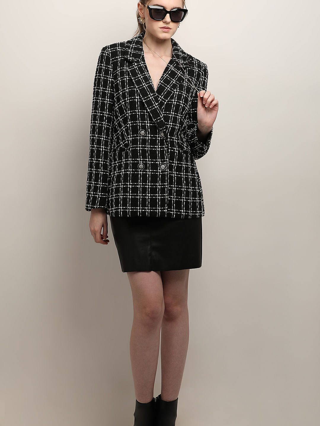 Black Tweed Tailored Blazer