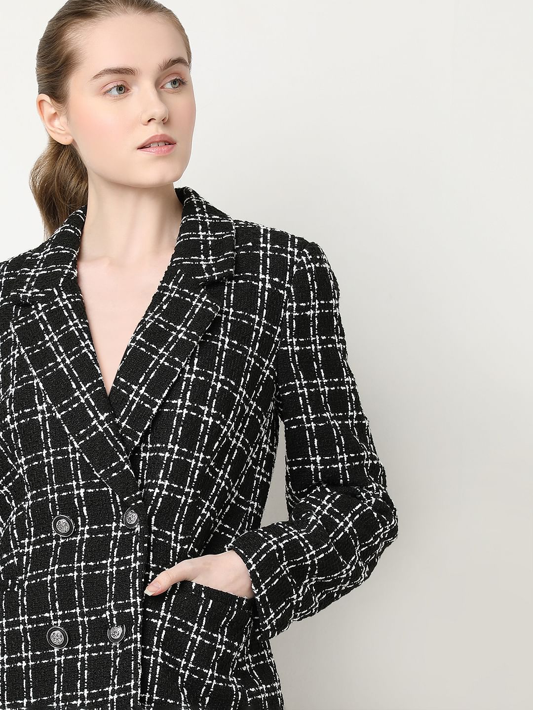 Black Tweed Tailored Blazer