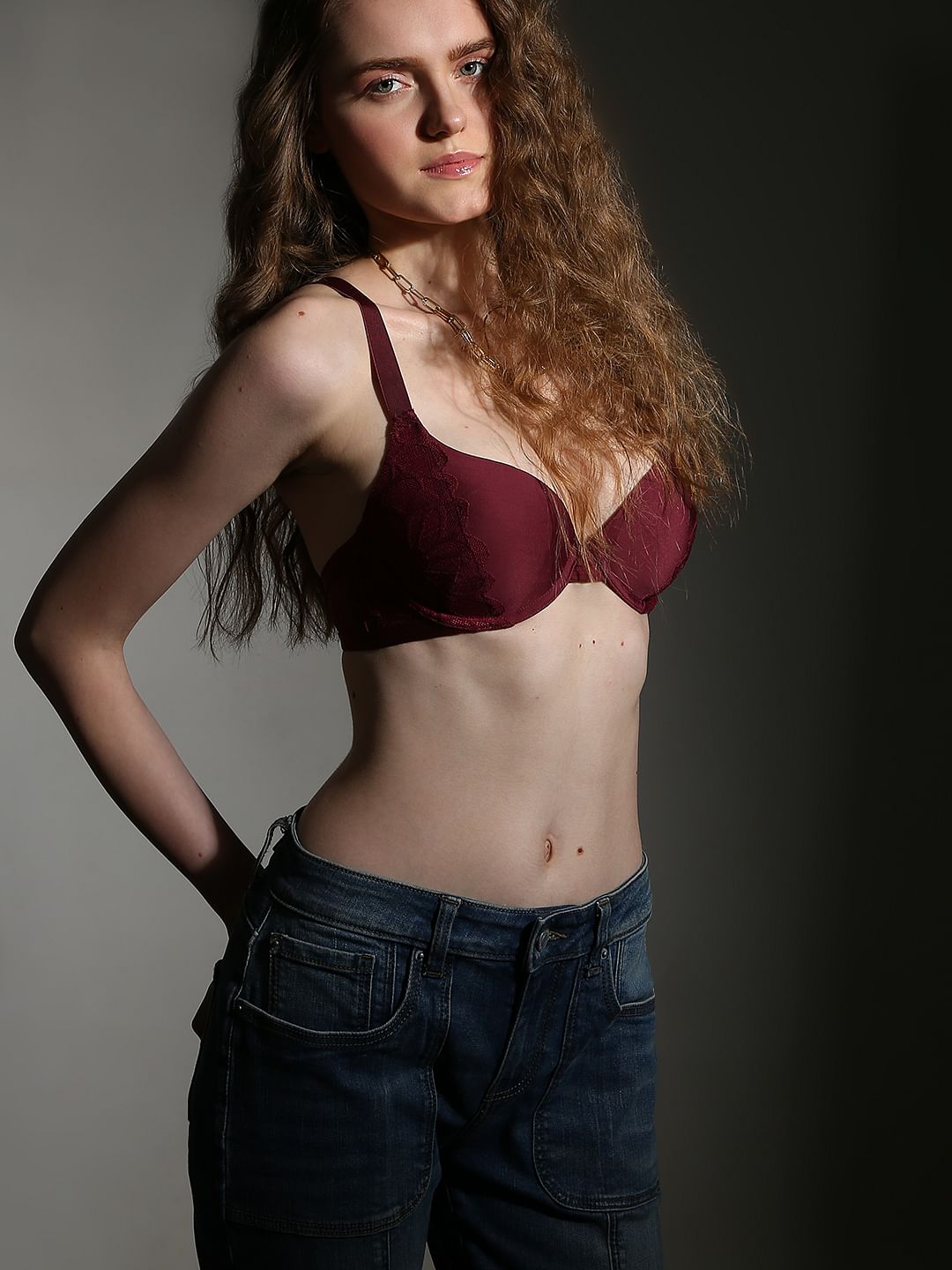 Intimates Maroon Underwired Padded T-Shirt Bra