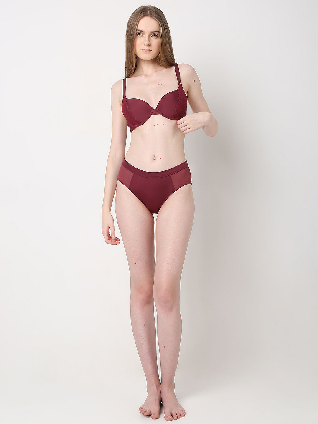 Intimates Maroon Underwired Padded T-Shirt Bra