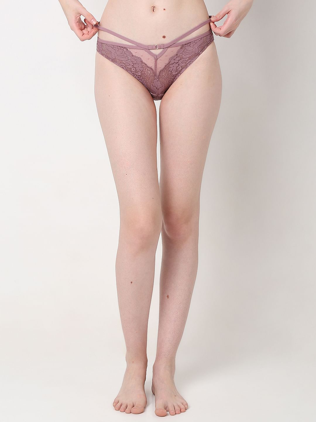 Intimates Mauve Lace Bikini Briefs